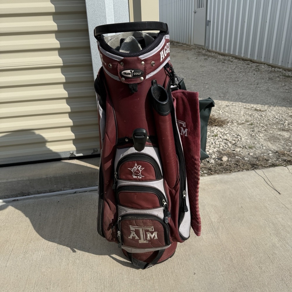 Team Golf Texas A & M Aggies Albatross Golf Cart Bag Vintage 14-Way Club Divider